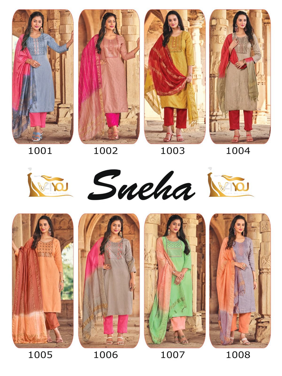 Sneha By V4you 1001-1008 Readymade Catalog